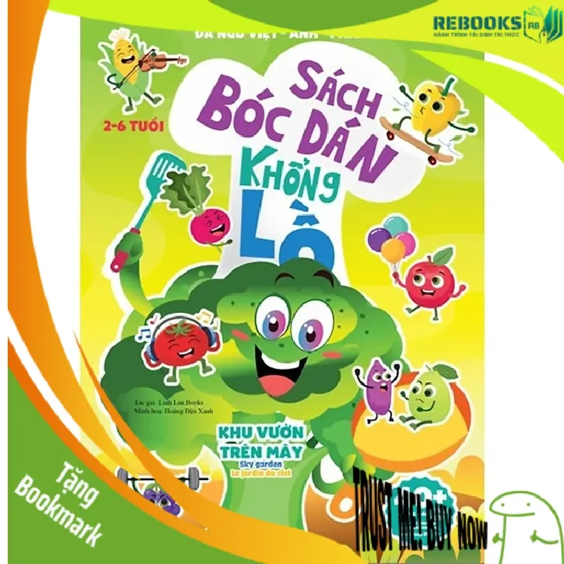 (TẶNG BOOKMARK) Sách Bóc dán khổng lồ - Khu vườn trên mây - Đa ngữ Việt - Anh - Pháp - 40+ miếng dán vĩnh cửu. - Sách Mẹ và bé 951383