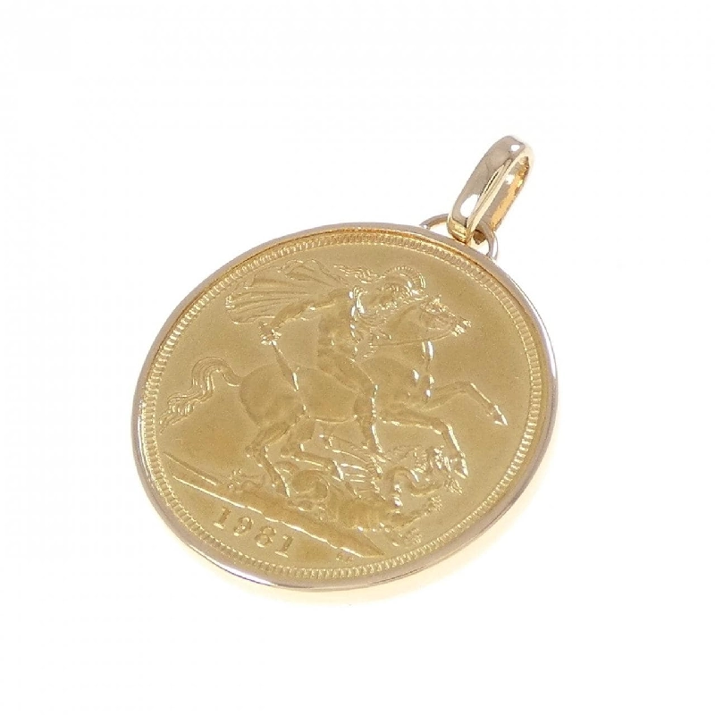 K18YG(枠) Đồng xu Mặt dây chuyền - Hàng hiệu Authentic 866686