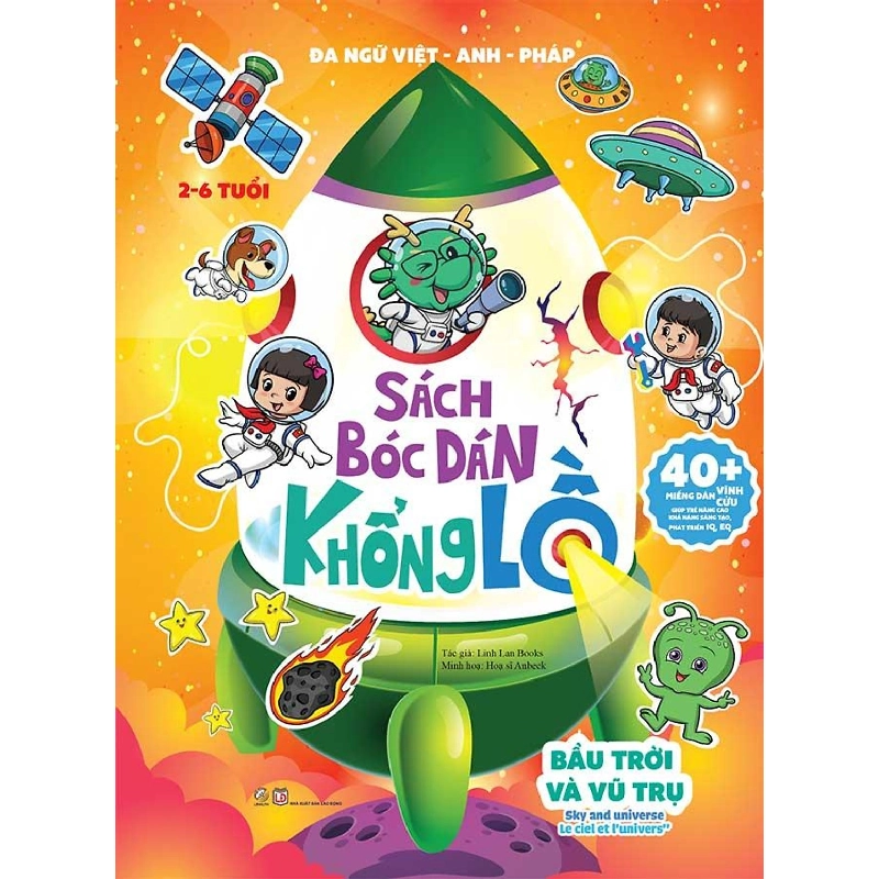 Sách Bóc dán khổng lồ - Bầu trời và vũ trụ - Đa ngữ Việt - Anh - Pháp - 40+ miếng dán vĩnh cửu - - LINHLANBOOKS - Sách Mẹ và bé 712932
