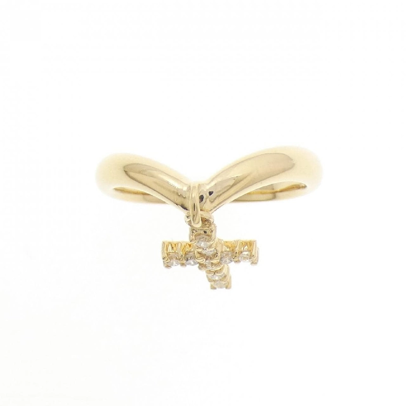 Nhẫn kim cương K18YG chéo 0.10CT - Hàng hiệu chính hãng 849052