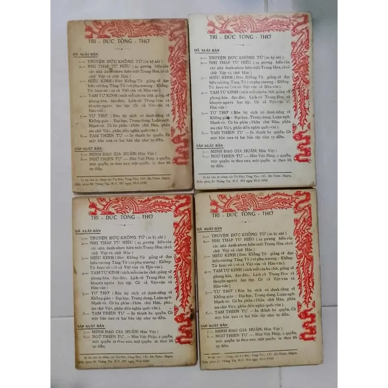 Tứ Thư Đại Học - Trung Dung - Mạnh Tử (bộ 4 quyển - Đặng Trần Côn) - 1950 479019