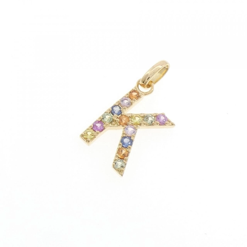K18YG Chữ cái K Mặt dây chuyền Sapphire 0.24CT - Hàng hiệu Chính hãng 869443