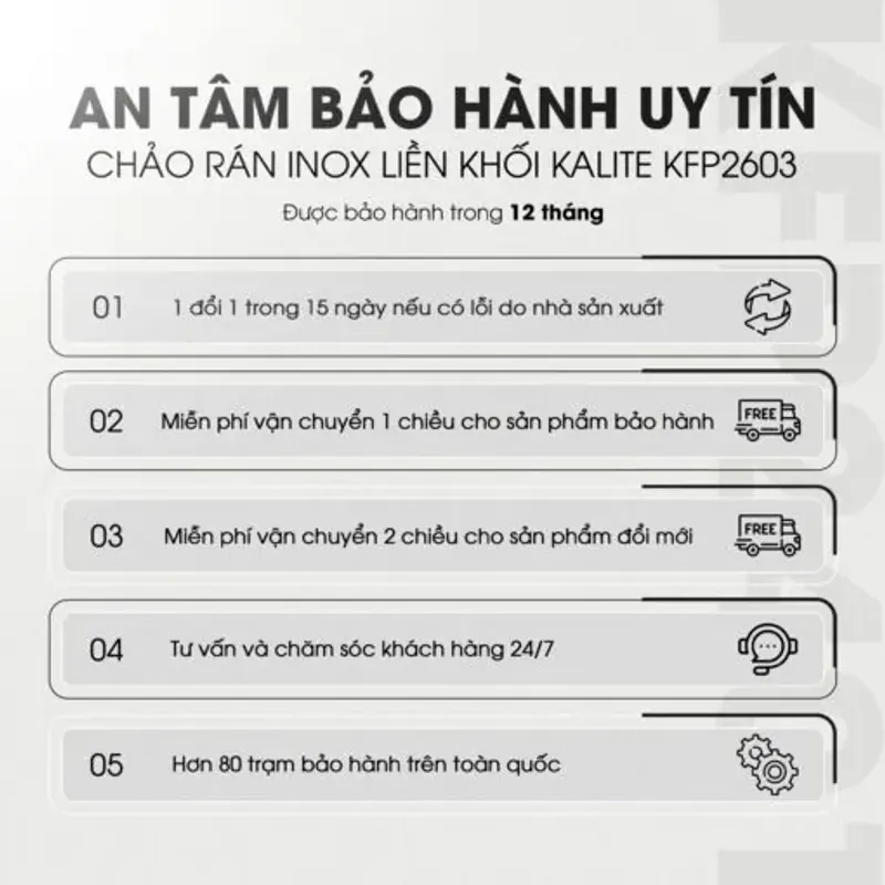 Chảo rán inox liền khối cao cấp KALITE KFP2603 – Hiệu suất bắt từ 98%, size 26cm tiện lợi 572307