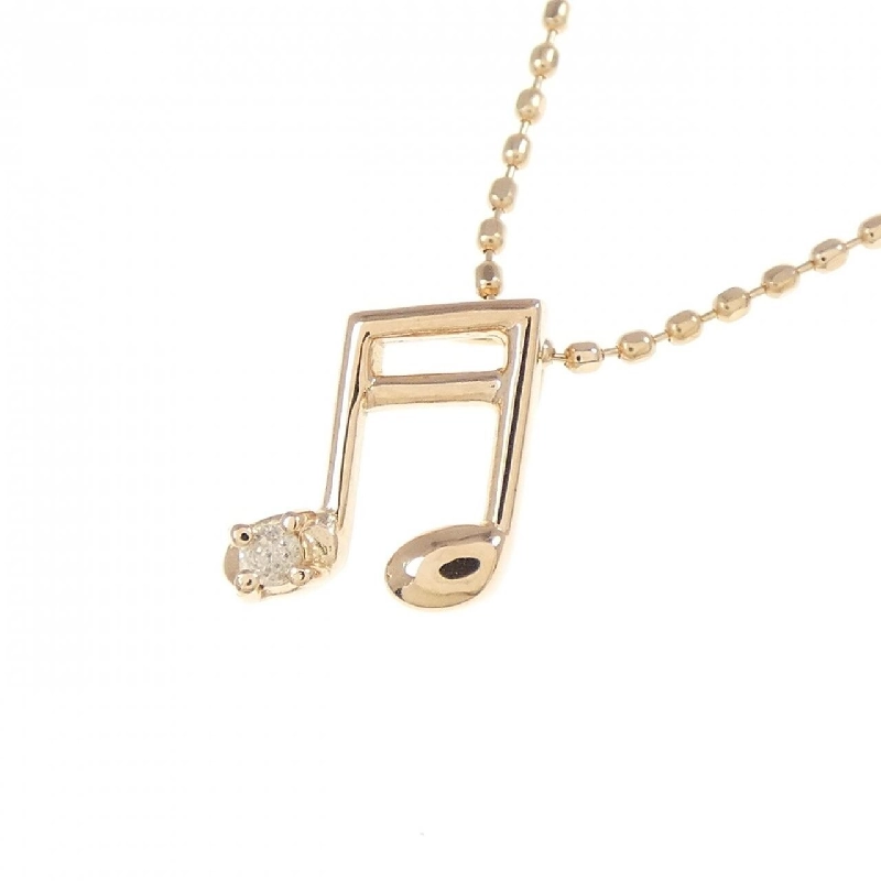 K18PG Nốt nhạc Dây chuyền kim cương 0.01CT - Hàng hiệu Chính hãng 861175