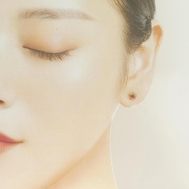 K18YG Bông tai Garnet - Hàng hiệu Chính hãng 867916