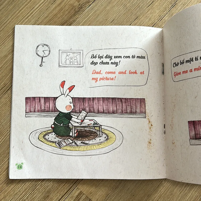 Sách song ngữ cho bé-  Đừng bắt người khác chờ một tí 639817