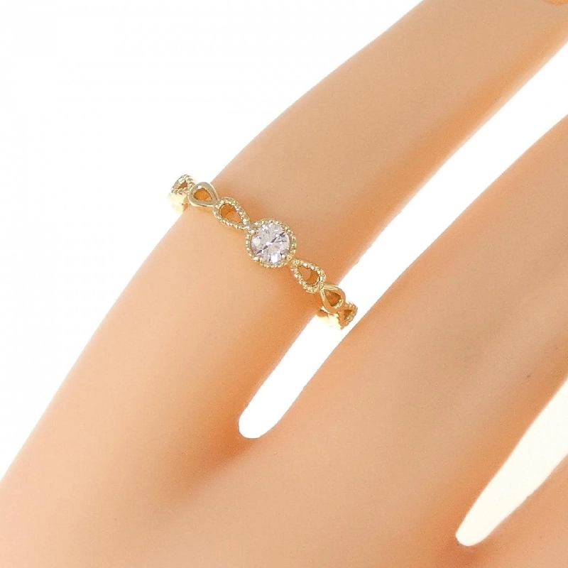 Nhẫn nhẫn ngón út kim cương K18YG 0.07CT 673019