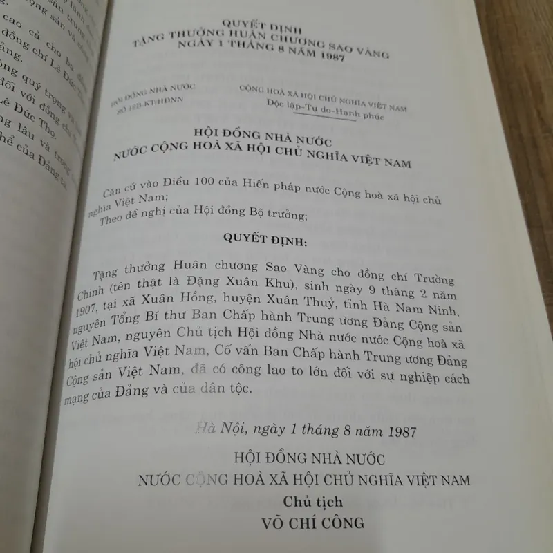 TRƯỜNG CHINH- Một nhân cách lớn, nhà lãnh đạo kiệt xuất của  Cách mạng VN. In năm 2002 717394