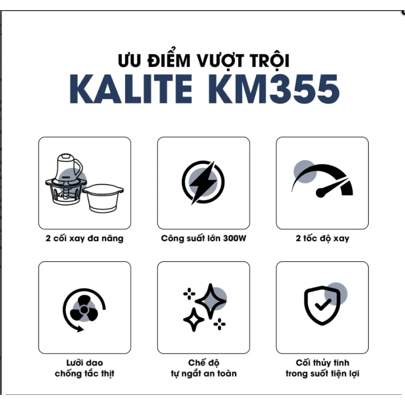 🌟 Máy xay thịt Kalite – Chế độ xay đa dạng: thịt, cá, rau củ, hạt… 708708