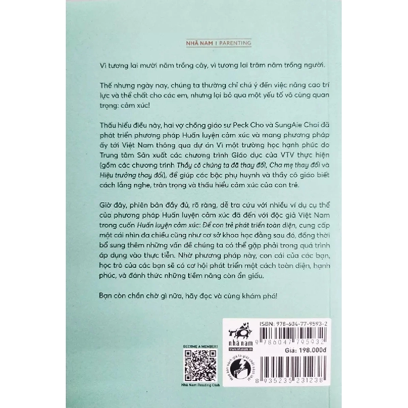 Huấn Luyện Cảm Xúc - Để Con Trẻ Phát Triển Toàn Diện - Christina Sungaie Choi, Peck Cho 285920