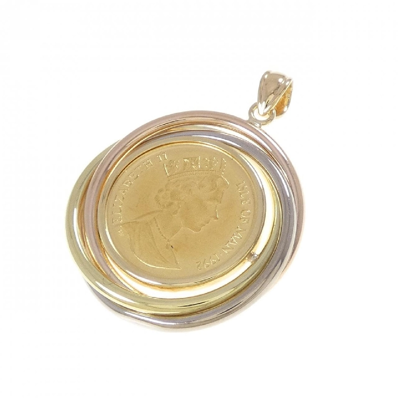 K18 Ba màu (khung) Mặt dây chuyền đồng tiền - Hàng hiệu Chính hãng 866083