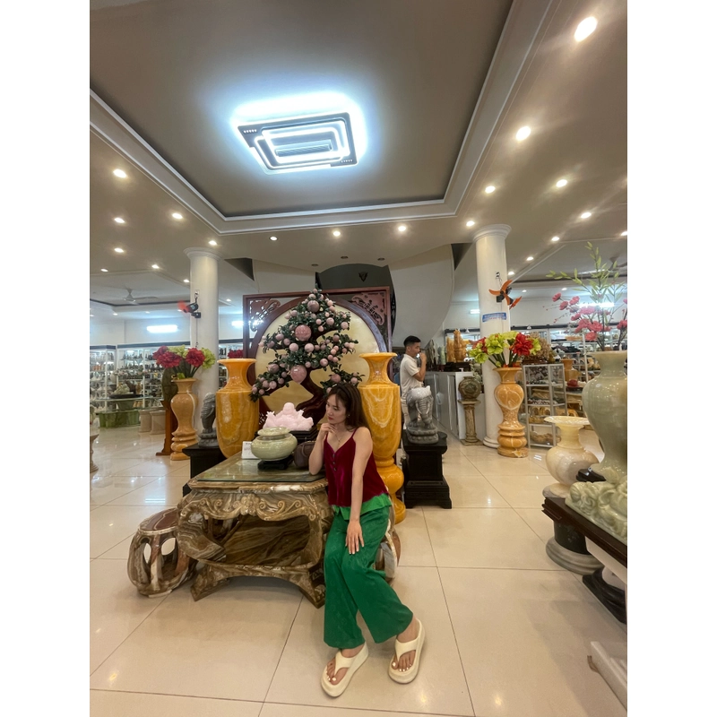 Sét áo nhung the + quần xuông lụa 491415