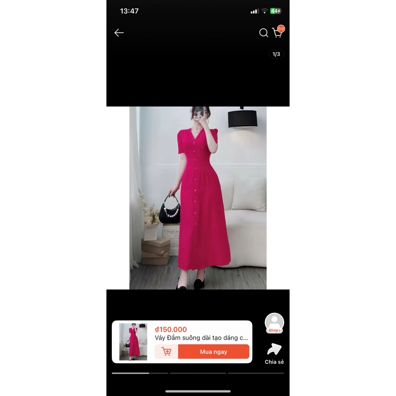 Đầm/ váy đũi hồng thanh lí 476839