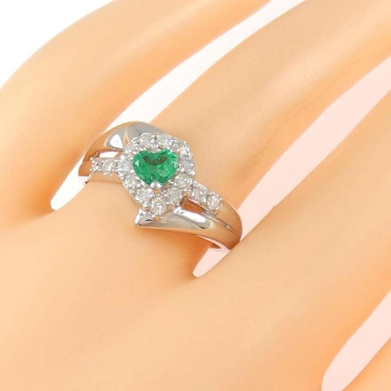 Nhẫn Emerald hình trái tim PT900 0.35CT - Hàng hiệu Authentic 851039