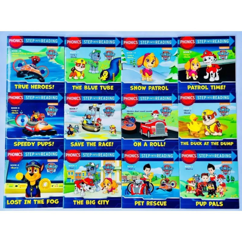Sách - Paw Patrol Phonics: 12 Books (Step into Reading Phonics) full boxset tặng audio 936530