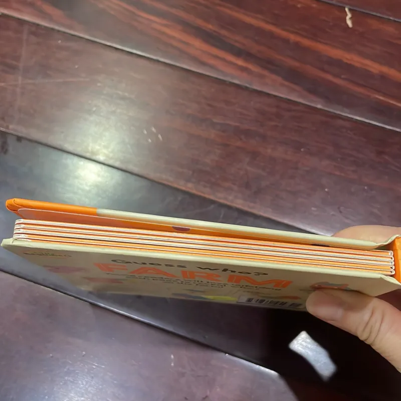 NGOẠI VĂN SÁCH TIẾNG ANH TRẺ EM : GUESS WHO? FARM - fold out book! Little beginners  1028116