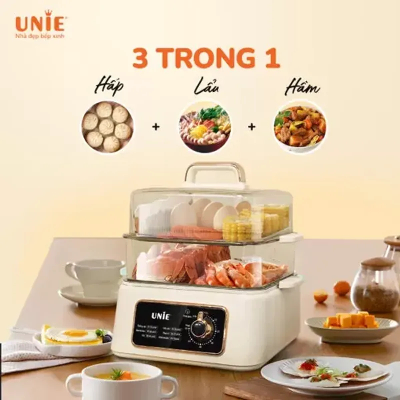 Nồi lẩu hấp đa năng Unie UE660  Dung tích 10L – đủ cho 5 đến 10 người ăn thoải mái.🍲 727505