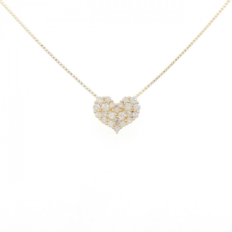 K18YG Dây chuyền kim cương hình trái tim Pavé 0.50CT - Hàng hiệu Chính hãng 858932