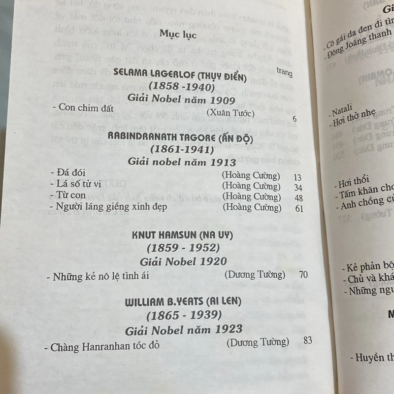 TUYỂN TẬP TRUYỆN NGẮN CÁC TÁC GIẢ ĐOẠT GIẢI NOBEL, BẢN BÌA CỨNG (XB 2004) 505579