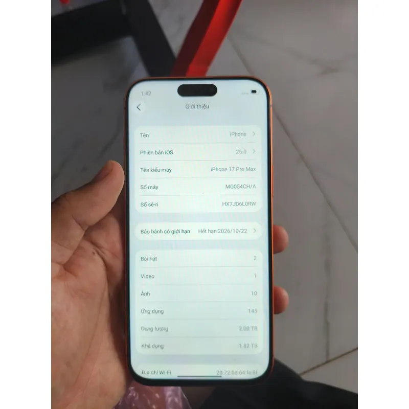 Iphone 17 pro max 2TB rep màu cam 603656