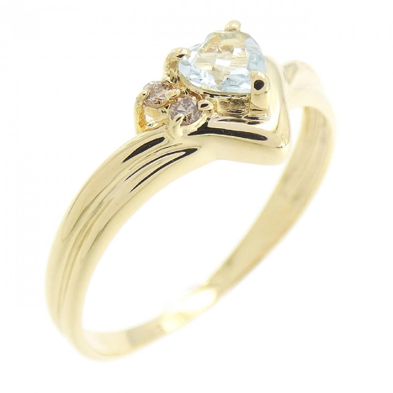 Nhẫn Aquamarine K18YG hình trái tim 667868