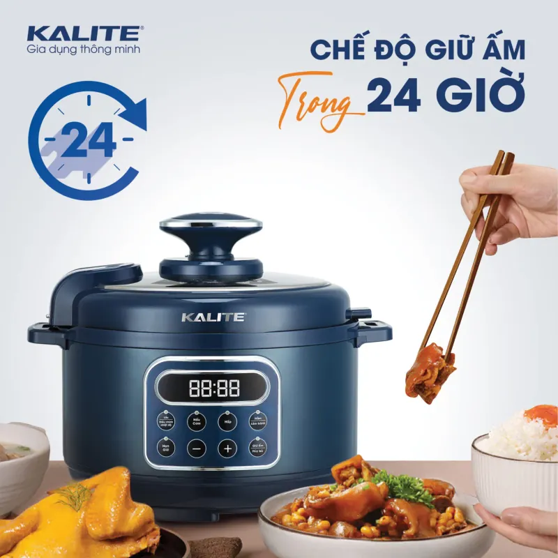 🍲 NỒI ÁP SUẤT ĐIỆN KALITE KPC4066 – 4IN1, LÒNG NỒI 2 LỚP CERAMIC SIÊU CHỐNG DÍNH ⚡ 799206
