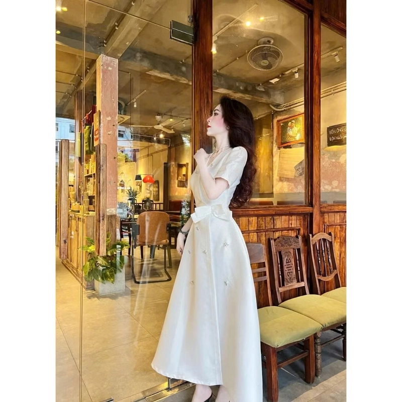 Đầm trắng dài dự tiệc 509620