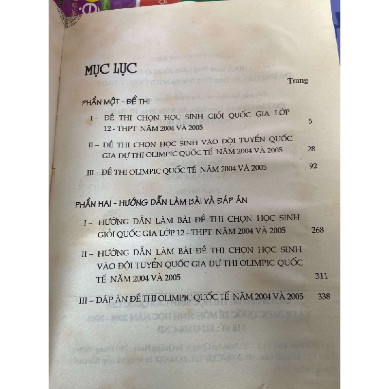 Môn Sinh Học (Giới Thiệu Đề Thi Học Sinh Giỏi Quốc Gia Và Olympic Quốc Tế Năm 2004-2005) - Trần Văn Kiên, Phạm Văn Lập 2006 Tham khảo - luyện thi VAVO-AK1T2 935493