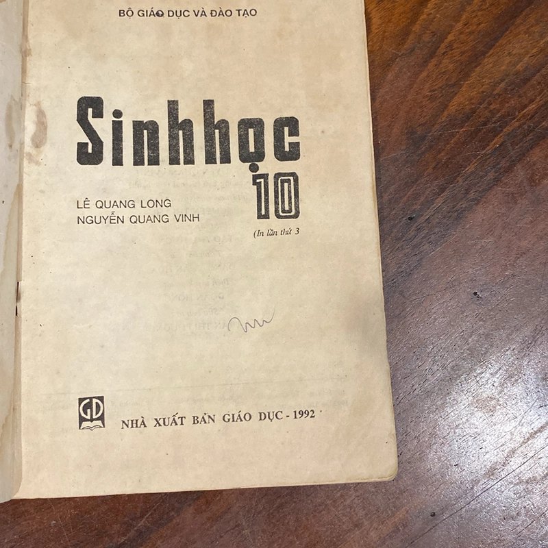 SINH HỌC 10 (XB 1992) 503072