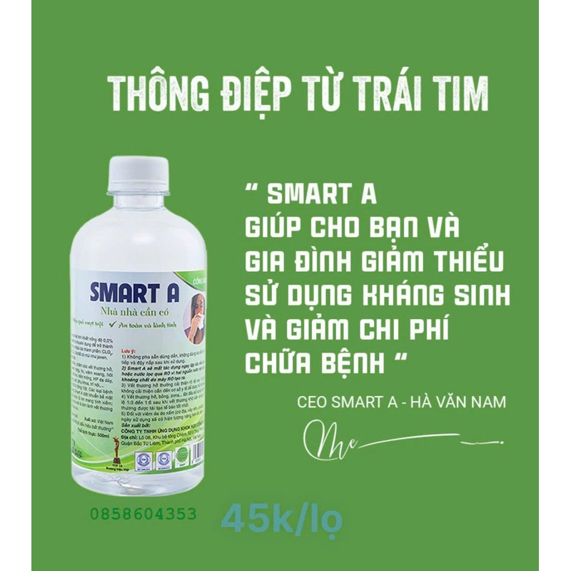 SMART A Nước muối điện phân thùng 10 lọ 339k Mới 205878