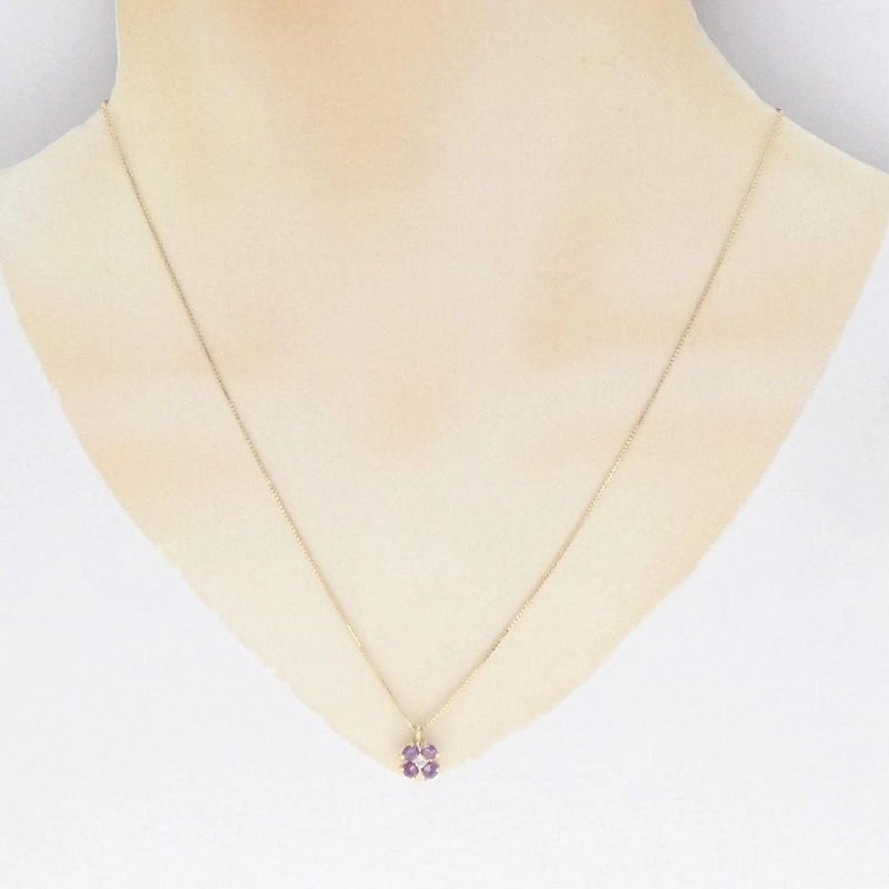 K18YG Hoa Amethyst Dây Chuyền - Hàng hiệu Chính hãng 860980