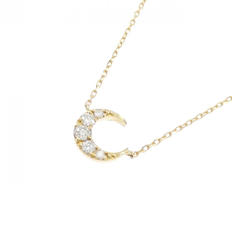 K18YG Mặt trăng Kim cương Dây chuyền 0.15CT - Hàng hiệu Chính hãng 858455