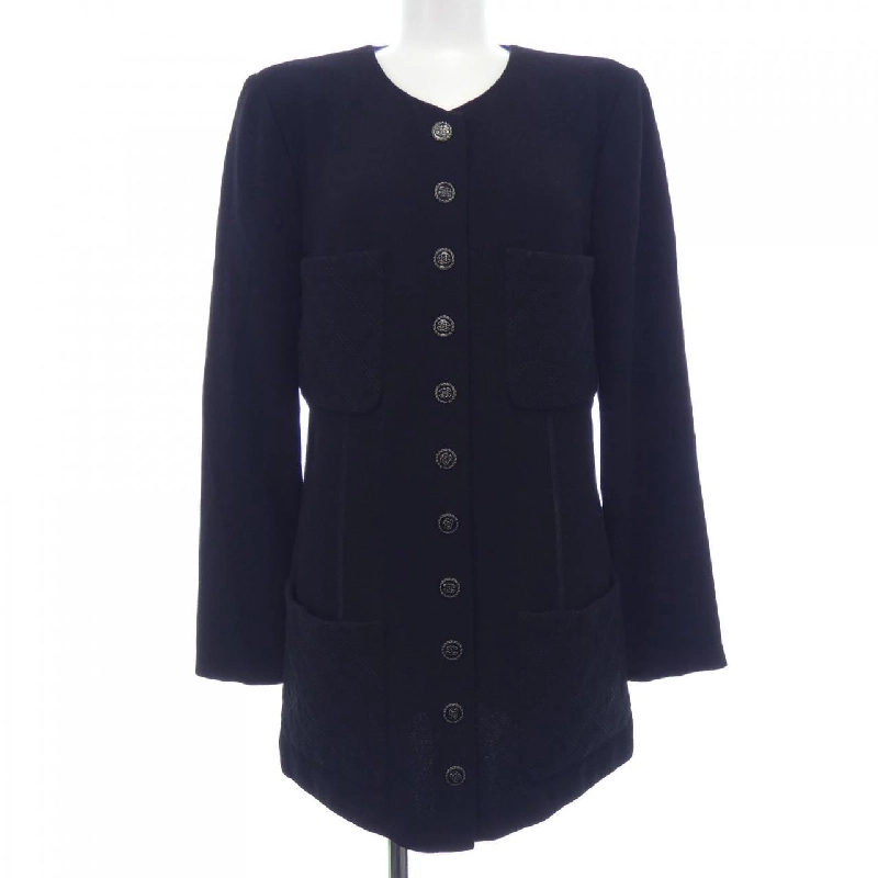 CHANEL Áo khoác không cổ - Hàng hiệu Chính hãng 640912