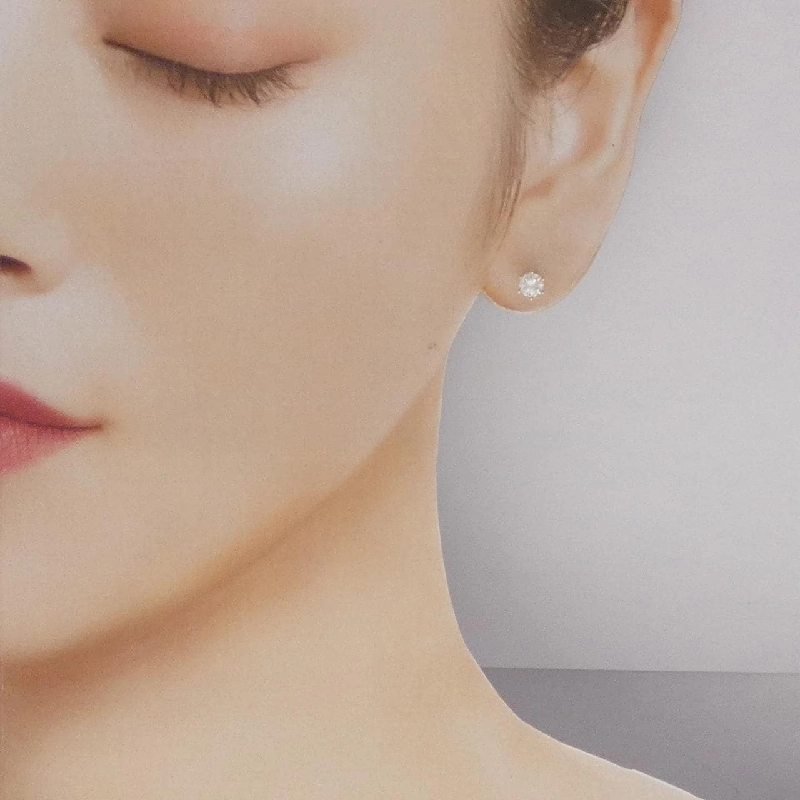 K18YG Bông tai kim cương 0.329CT 0.322CT G SI1 VG - Hàng hiệu Chính hãng 873948