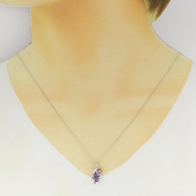 K18WG Hoa Amethyst Dây Chuyền 0.95CT - Hàng hiệu Chính hãng 860277