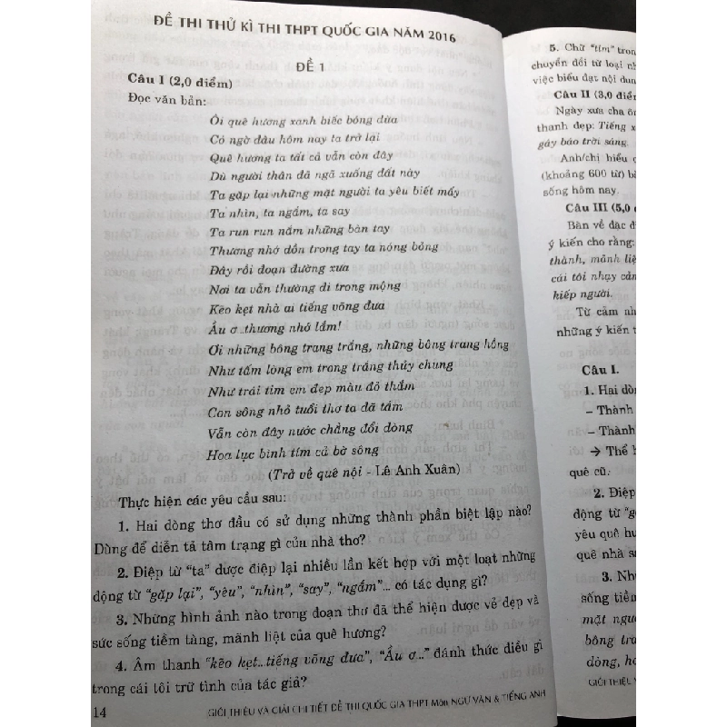 Giới thiệu và giải chi tiết đề thi quốc gia THPT môn ngữ văn và tiếng anh kỳ thi 2 trong 1 2017 mới 80% ố nhẹ Lê Thị Mỹ Trinh HPB2808 HỌC NGOẠI NGỮ 251360