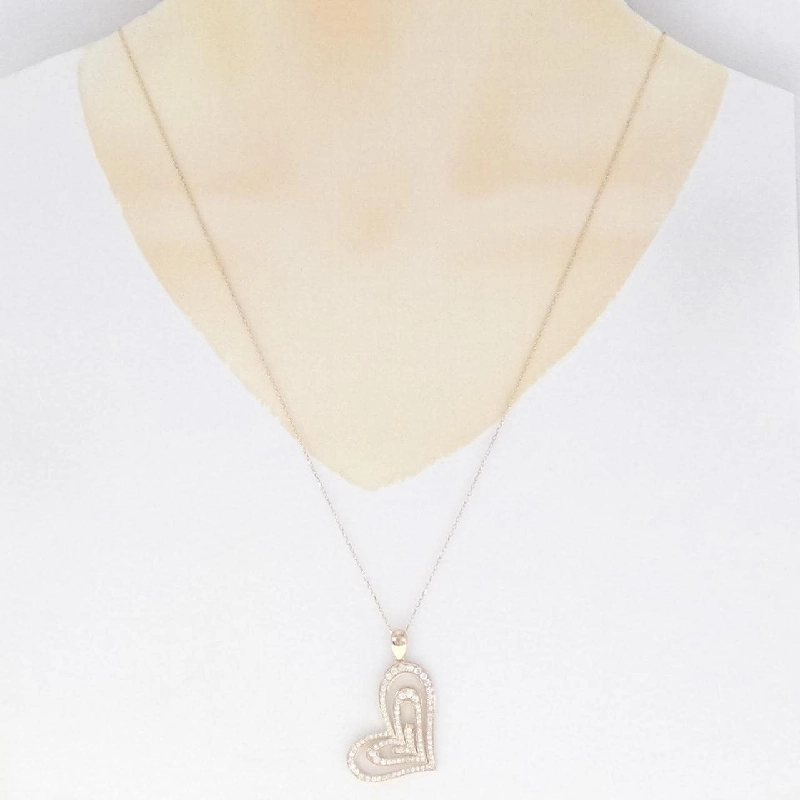 K18PG Dây chuyền hình trái tim kim cương 1.00CT - Hàng hiệu Chính hãng 846394