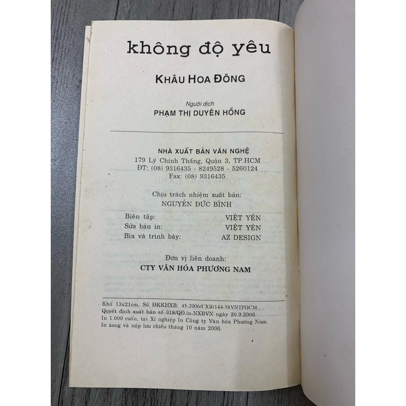 Không độ yêu - khâu hoa đông. 999 465970