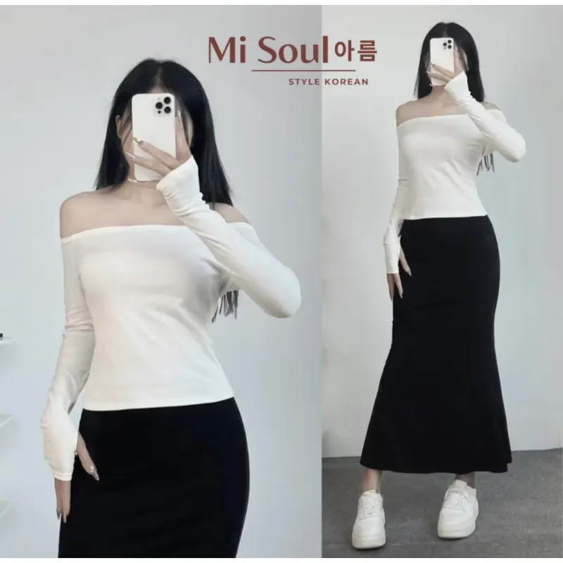 Áo Trễ Vai Dáng Ôm Phong Cách Hàn Quốc 977522