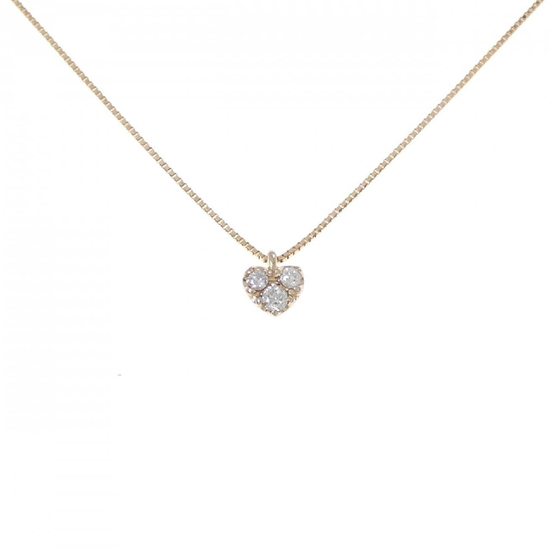 K18PG Dây chuyền hình trái tim kim cương 0.13CT - Hàng hiệu Chính hãng 861286