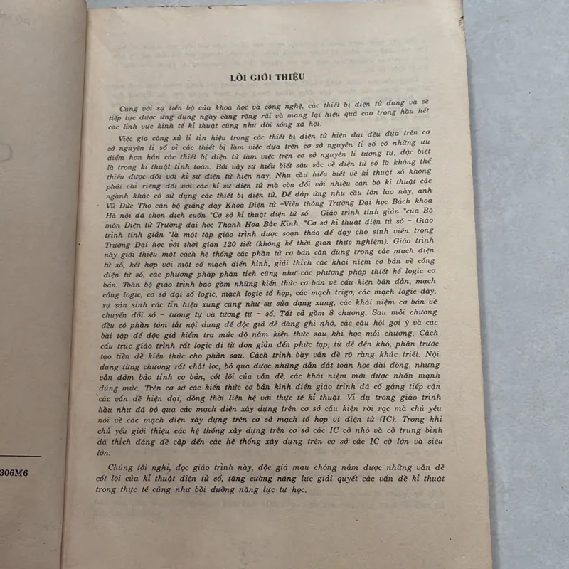 Cơ sở kỹ thuật Điện tử số - 1996s 714749