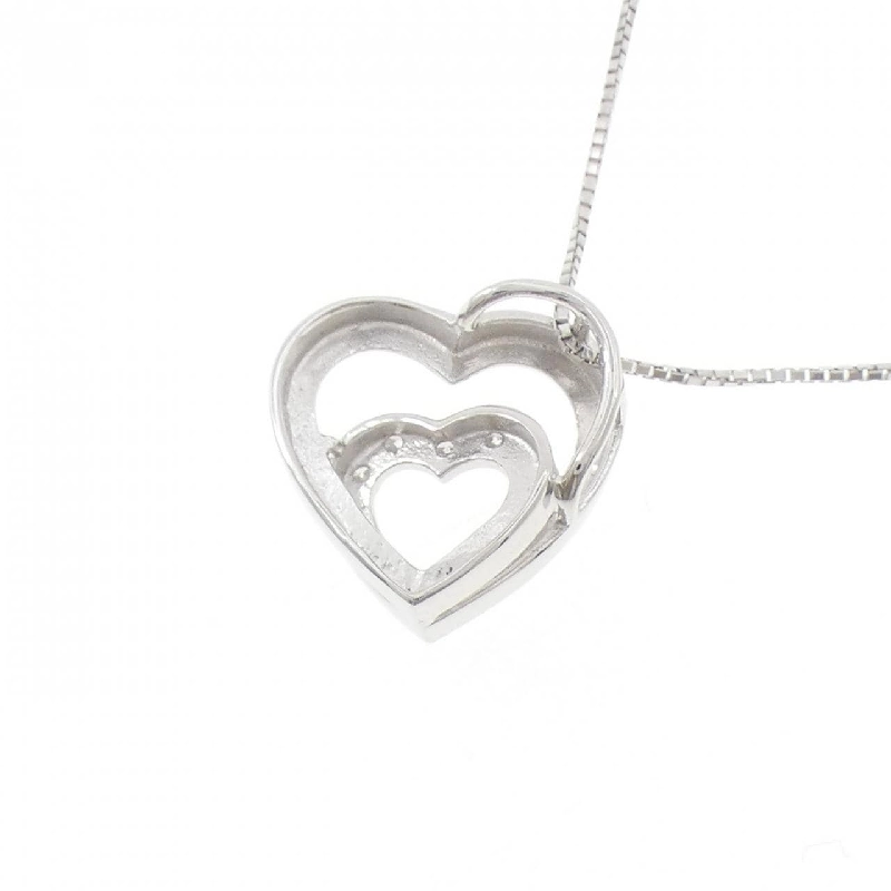 K18WG Dây chuyền kim cương hình trái tim 0.10CT - Hàng hiệu Authentic 858156