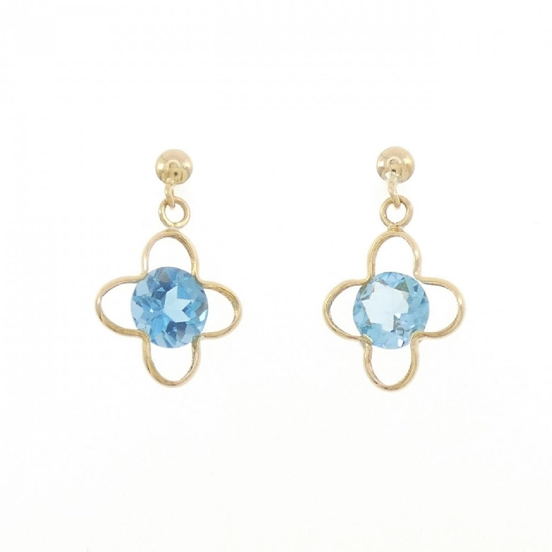 K18YG Blue Topaz Bông tai - Hàng hiệu Chính hãng 869938