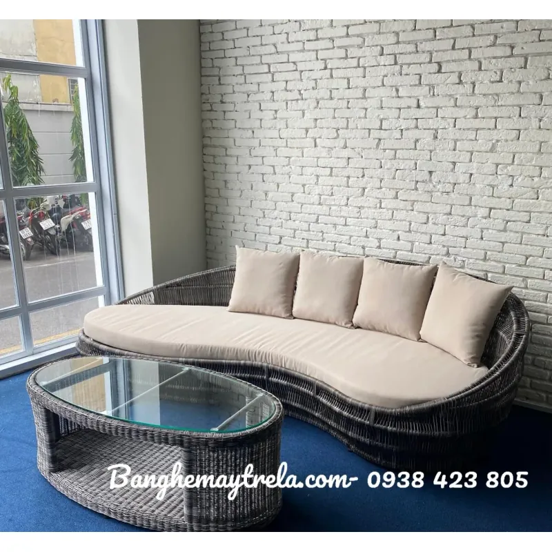 Ghế sofa ngoài trời mây nhựa 735478