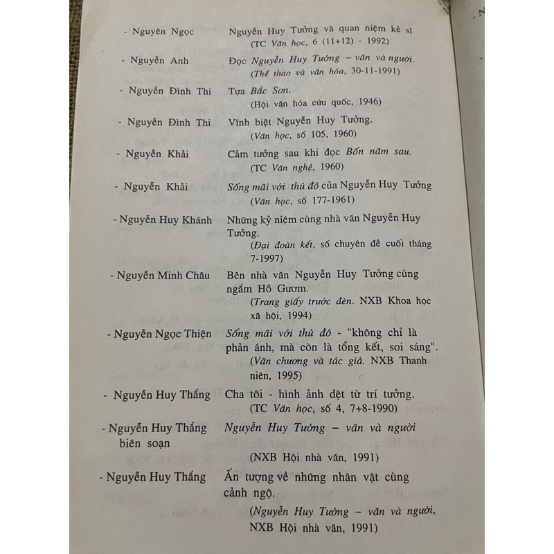 Nguyễn Huy Tưởng : Tác gia và tác phẩm; sách khổ lớn ; 2007 451963
