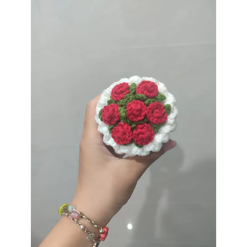 Móc khoá bó hoa len mini(màu hoa tùy ý) 933959