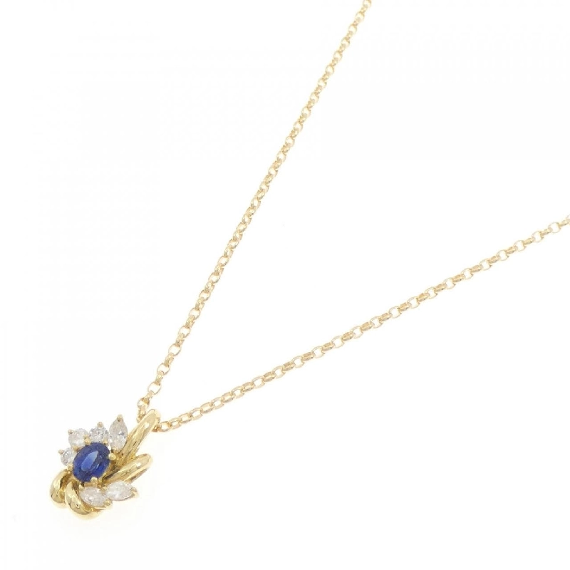 K18YG Sapphire Necklace 0.37CT - Hàng hiệu Authentic 860760