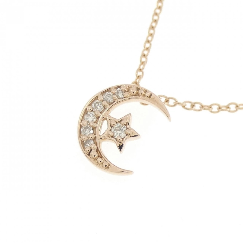 K18PG Mặt trăng×Ngôi sao Dây chuyền kim cương - Hàng hiệu Chính hãng 857621
