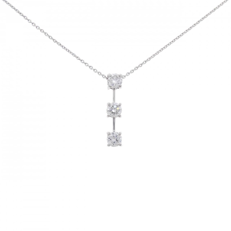 K18WG Dây chuyền kim cương ba viên 0.54CT - Hàng hiệu Authentic 864912