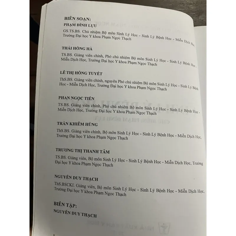 SINH LÝ BỆNH HỌC -CHỦ BIÊN: PHẠM ĐÌNH LỰU;370 trang khổ lớn  993208